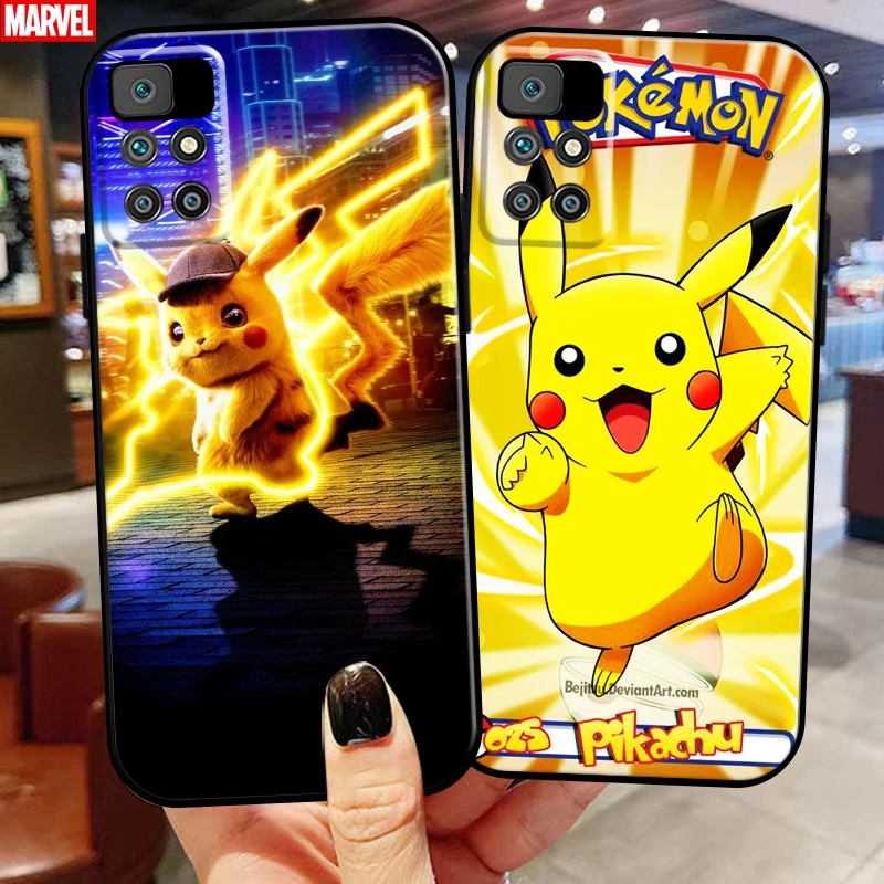 

Anime Pokemon Cute Pikachu For Xiaomi Redmi 10 6.5 Inch Phone Case Liquid Silicon Soft Back Carcasa Funda
