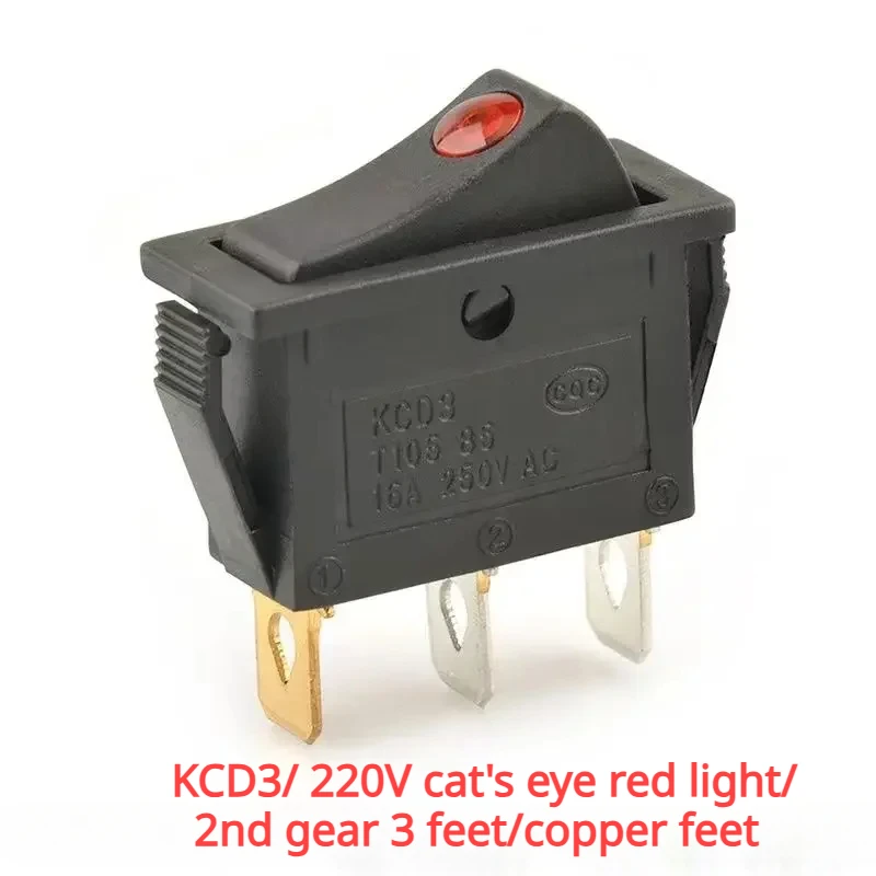 10 шт. KCD3 клавишный переключатель ВКЛ-ВЫКЛ 2 положения 3 контакта электрическое оборудование с быстродействующим переключателем мощности 16 А 250 В 3500 Вт кнопка