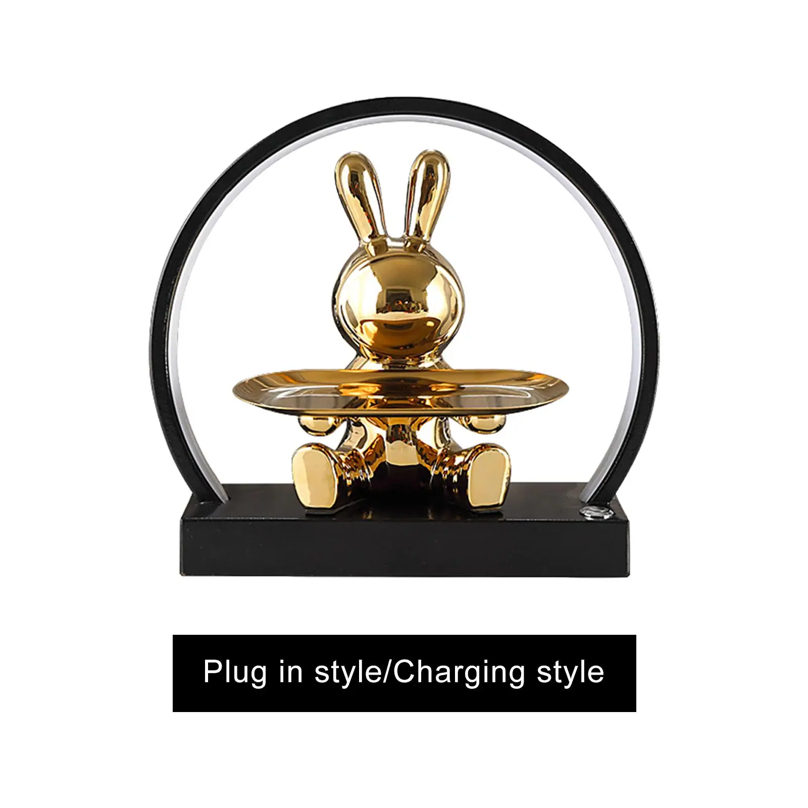 

Rabbit Figurine Sculpture Bunny Figurine Statue Jewelry Earrings Tray Ornament