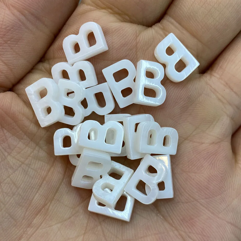 50 PCS Natural White Shell Letter ABCD Beads DIY Jewelry Making Necklace Bracelet Earrings Accessories Gift