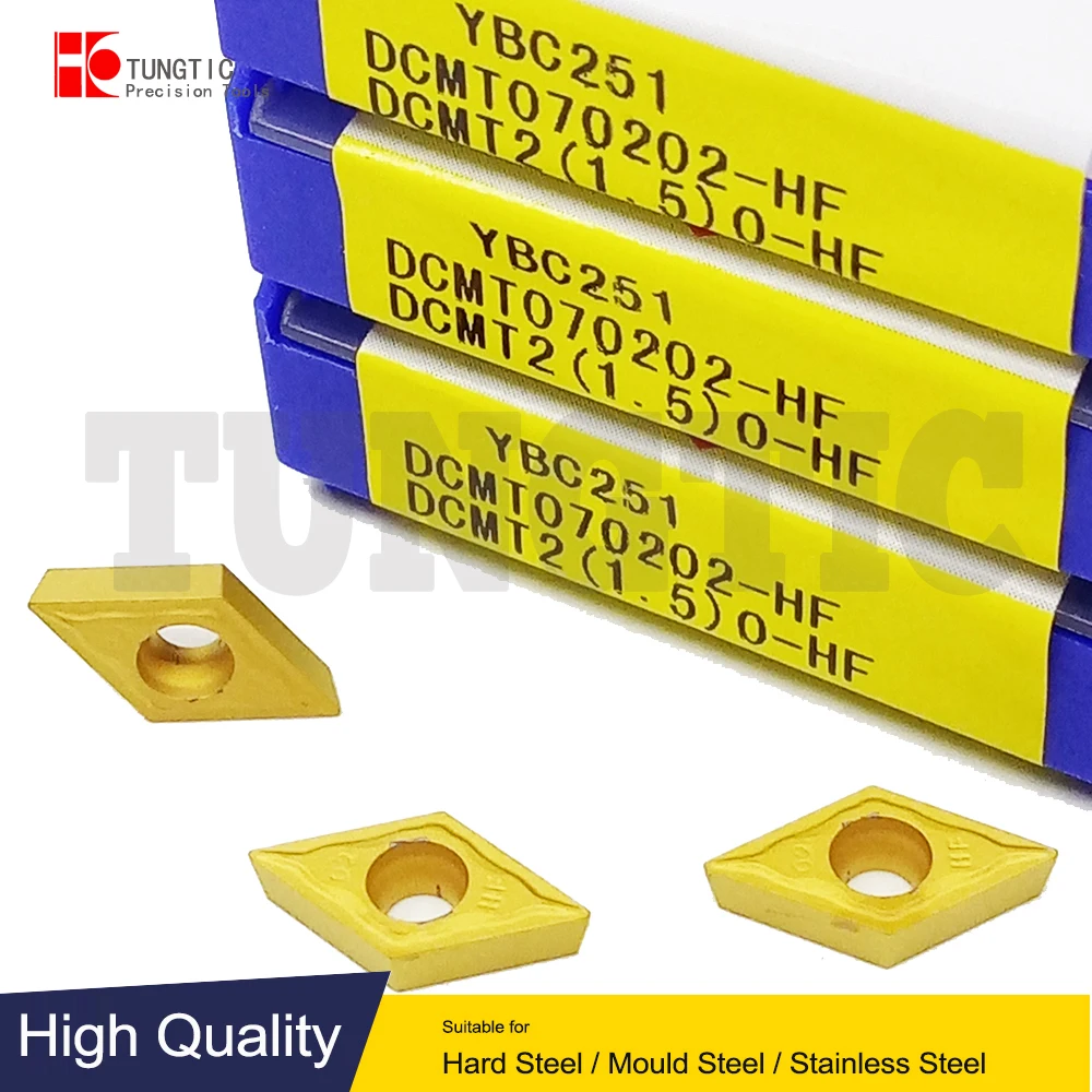 DCMT 070204 -HF YBC251 DCMT2(1.5)0-HF Твердосплавный металлокерамический токарный режущий
