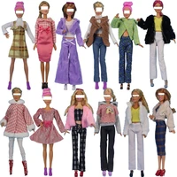 2022 new winter elegant fashion clothing for barbie doll top and pants 3 pcs set dresses accessories for 11 5 inches dolls toys