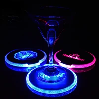factory direct round acrylic led light flashing luminous drink coasters