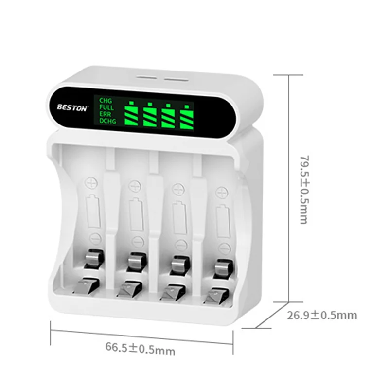 Зарядное устройство BESTON C9023L с 4 слотами и ЖК-дисплеем для аккумуляторов AA/AAA 1 2 в