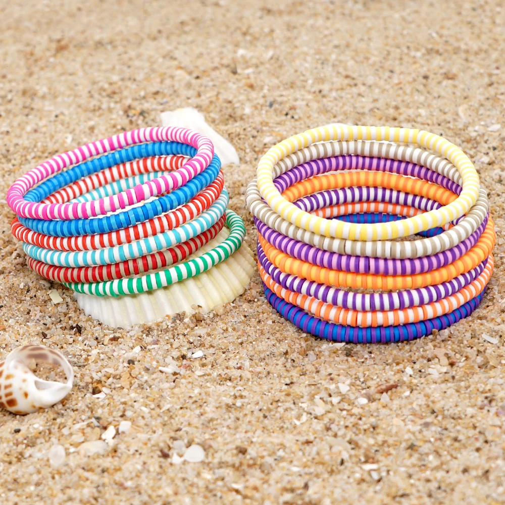 

2023 Bohemia Polymer Clay Manual Circles Bracelet Jewelry Chain