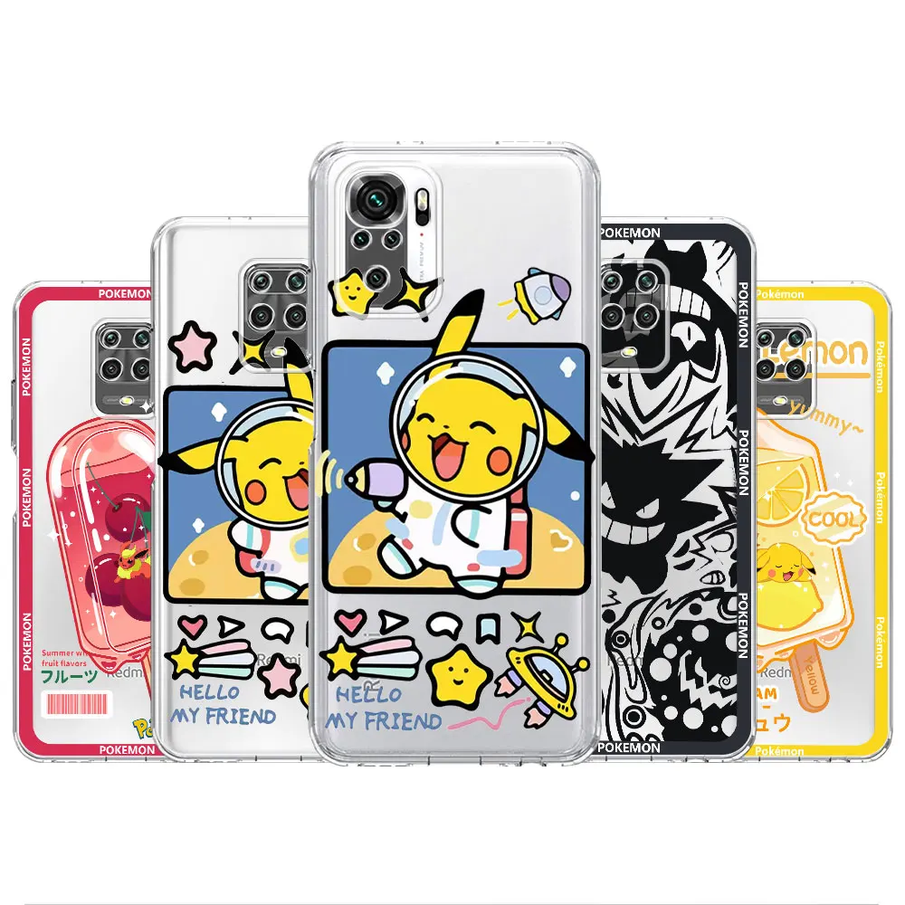 

Pokemon IceCream Pikachu phone case for Xiaomi Redmi Note 11 11S 11E 10 8 9 K40 Pro 9S 10S 8T 7 10 9C 9A 10C Soft Coque Fundas