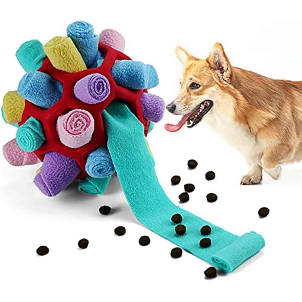 

Interactive Pet Snuffle Ball Dog Treat Puzzle Food Dispensing Puppy Slow Food Toy Encourage Foraging Puzzle Enrichment Toys