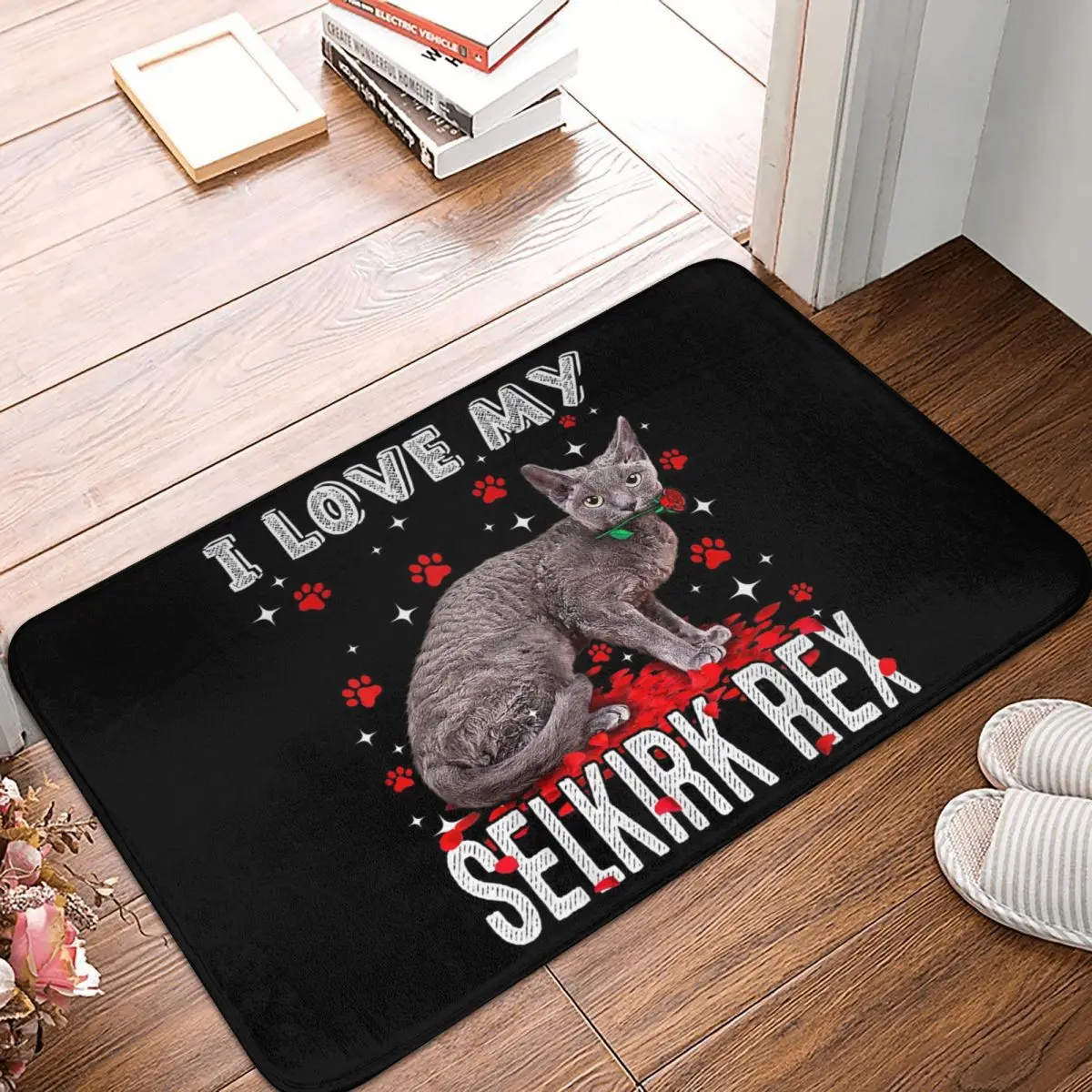 Забавный коврик для влюбленных с надписью I Love My Selkirk Rex