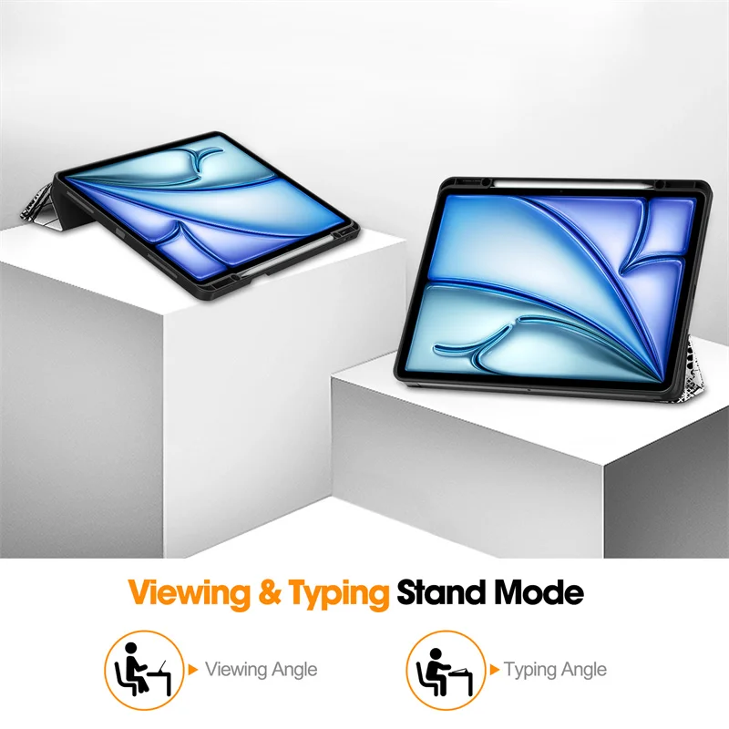 Чехол для iPad Air 2024 искусственная кожа с рисунком защитный чехол 13 дюймов 11 дюйма