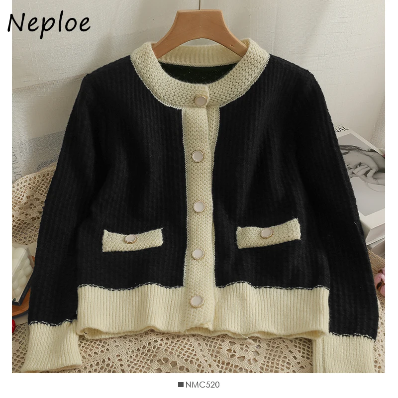Neploe O Neck Contrast Color Patchwork Cardigan 2022 Summer Korean Trendy  Loose Casual Sweater Single-breasted Long Sleeve Coat - купить по выгодной  цене | AliExpress