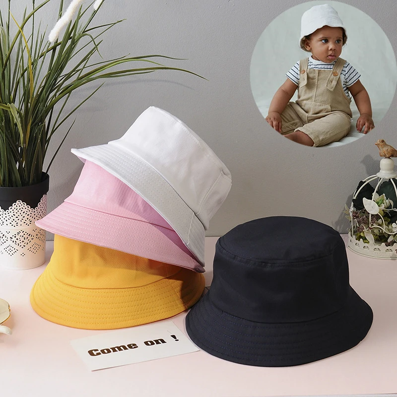 Summer Baby Cotton Sun Hat Wide Brim Bucket Hat for Girls and Boys Outdoor Neck Ear Cover Anti UV Kids Beach Caps