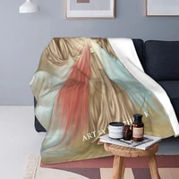 christian divine mercy flannel blanket jesus i believe you blanket for home office soft bed cover