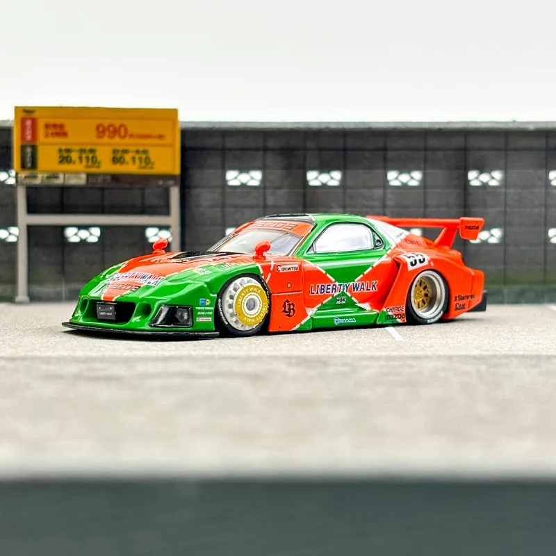 INNO 1/64 LBWK Mazda RX7 (FD3S)LB-SUPER SILHOUETTE Игрушечный автомобиль из сплава литая под давлением