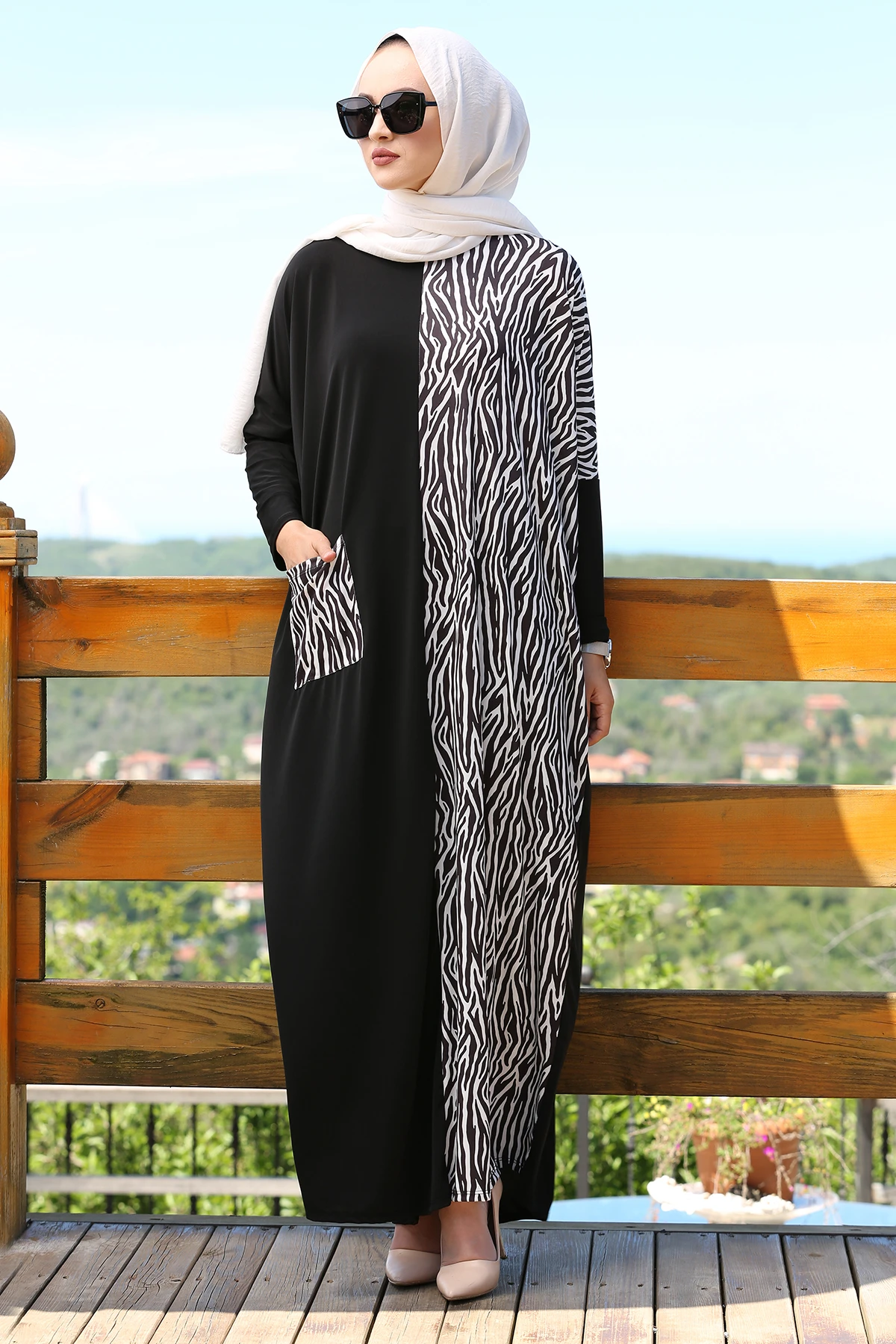 Платье песчаное с рукавом летучая мышь, E-черное, белое, зимнее, Осеннее, 2021, стандартный головной платок, Исламская Турция