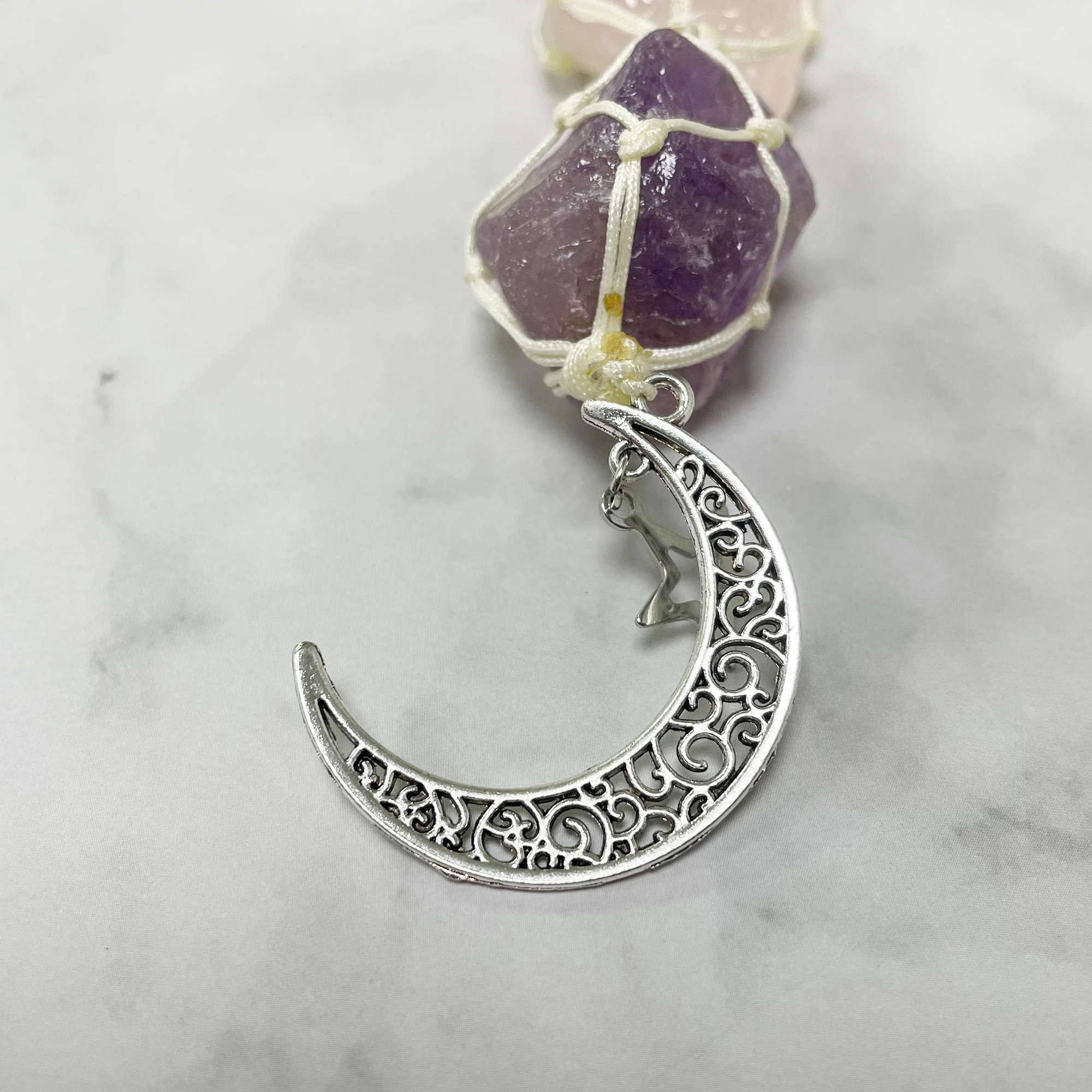 Подвеска из натурального аметистового порошка Хрустальная подвеска ручной