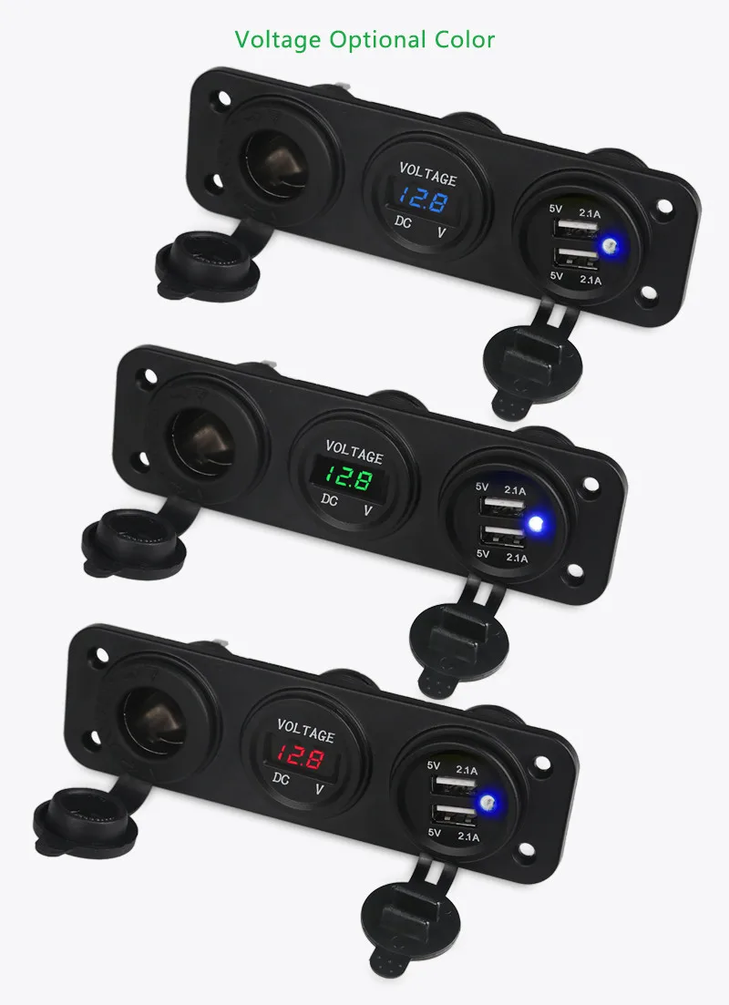 

LED Rocker Switch Panel For Car RV Marine Boat Dual USB 4.2A Charger Socket Digital Voltmeter Circuit Breaker LED Relay Panel