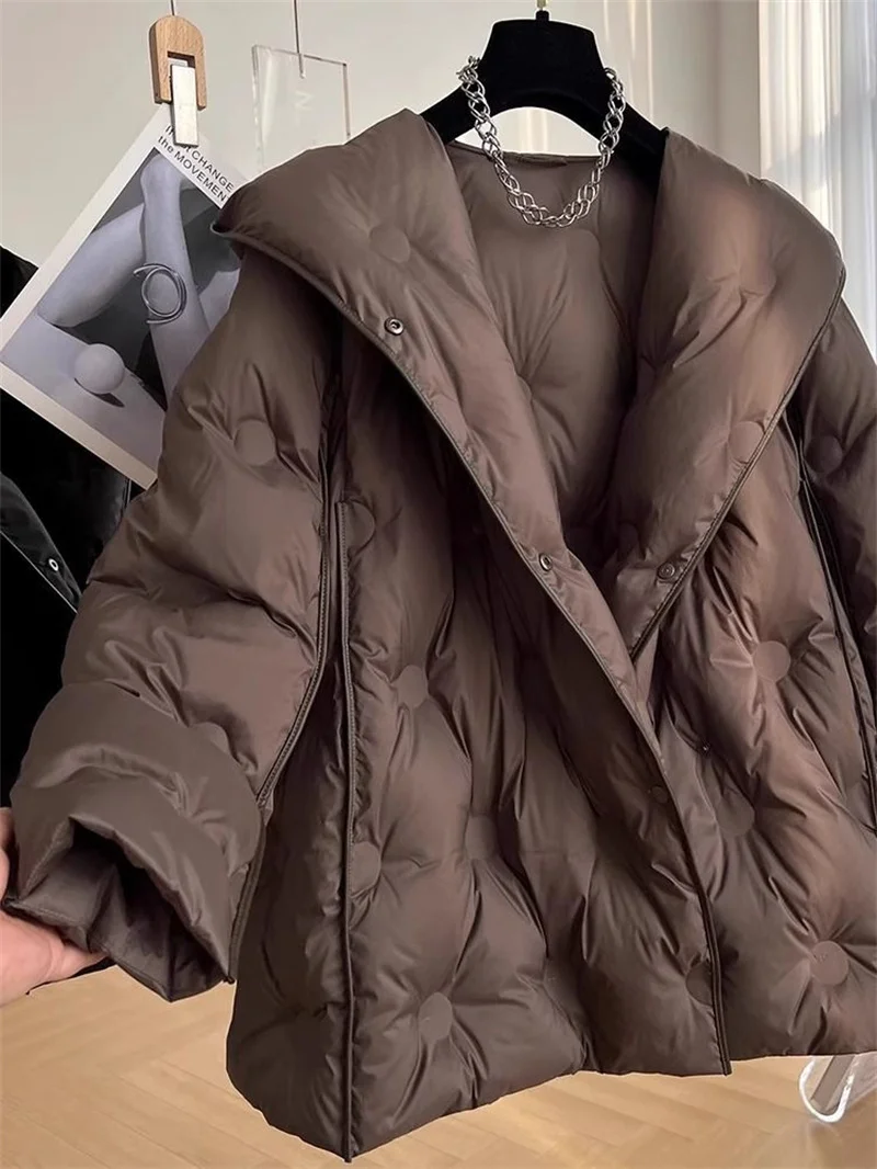 Новинка 2024 женская зимняя куртка на белом утином пуху в Корейском стиле