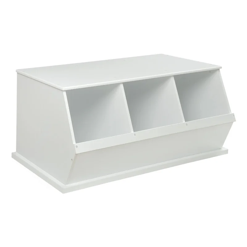 

Badger Basket Co. Three Bin Stackable Storage Cubby - White