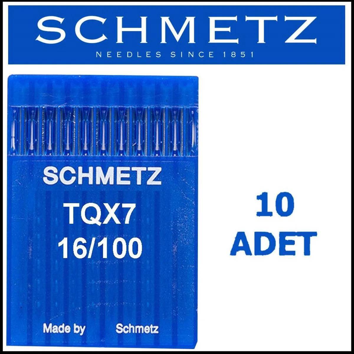 

Schmetz TQX7 Long Button Machine Needle 16/100 Number