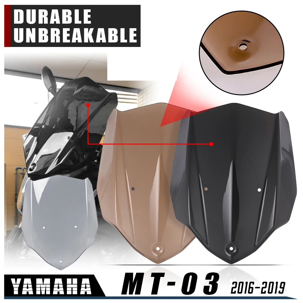 

Double Bubble Windshield For Yamaha MT 03 MT-03 MT03 2016 2017 2018 2019 Windscreen Screen Wind Deflectors 16-19 Accessories