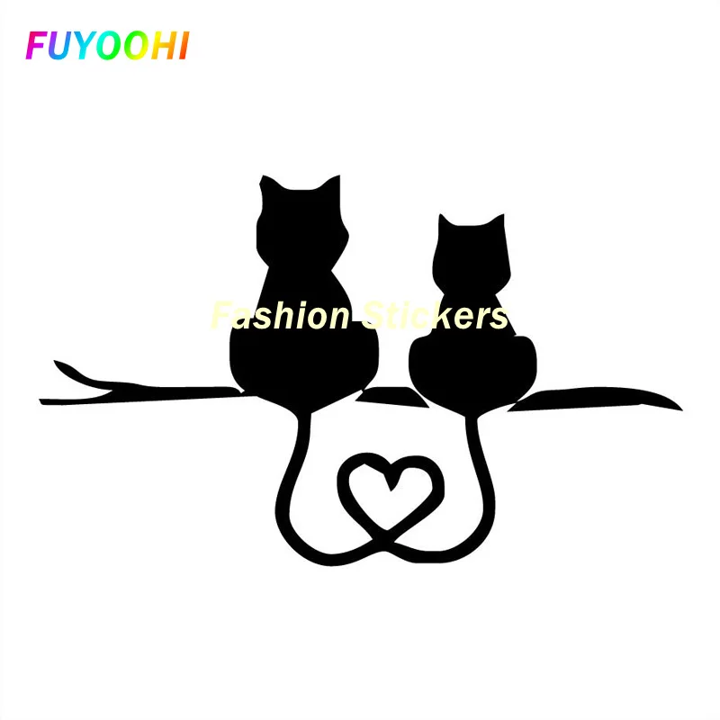 

FUYOOHI Exterior/Protection Fashion Stickers A Pair of Cats Resting Together Personalized Car Sticker Vinyl Decal Accessories