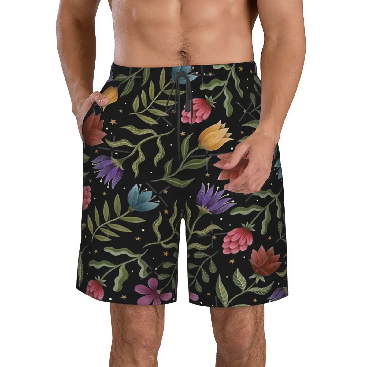 

Летние пляжные брюки для ночного сада, Повседневные Легкие мужские брюки, можно стирать в стиральной машине