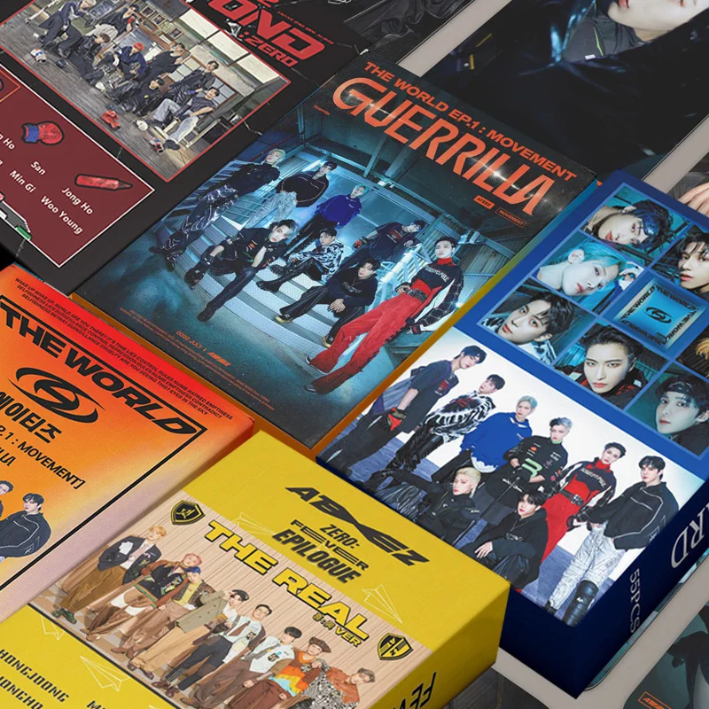 

55pcs/set Kpop ATEEZ Group Lomo Cards New Photo Album Photocards Posters for Fans Collcetion K-pop Ateez Postcards
