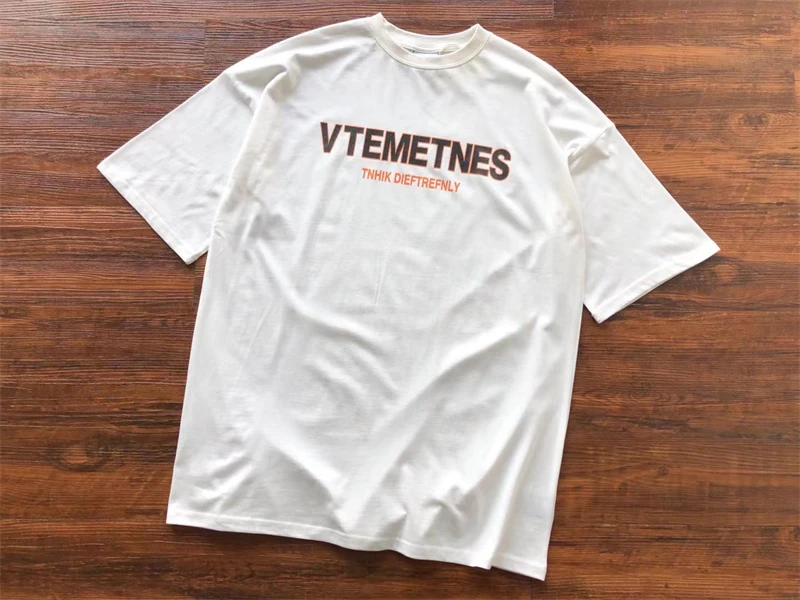 

New Fasion Vetements Vintage ReflectiveT-shirt Men Women 1:1 High Quality Heavy Fabric Oversized T Shirt Top Tees