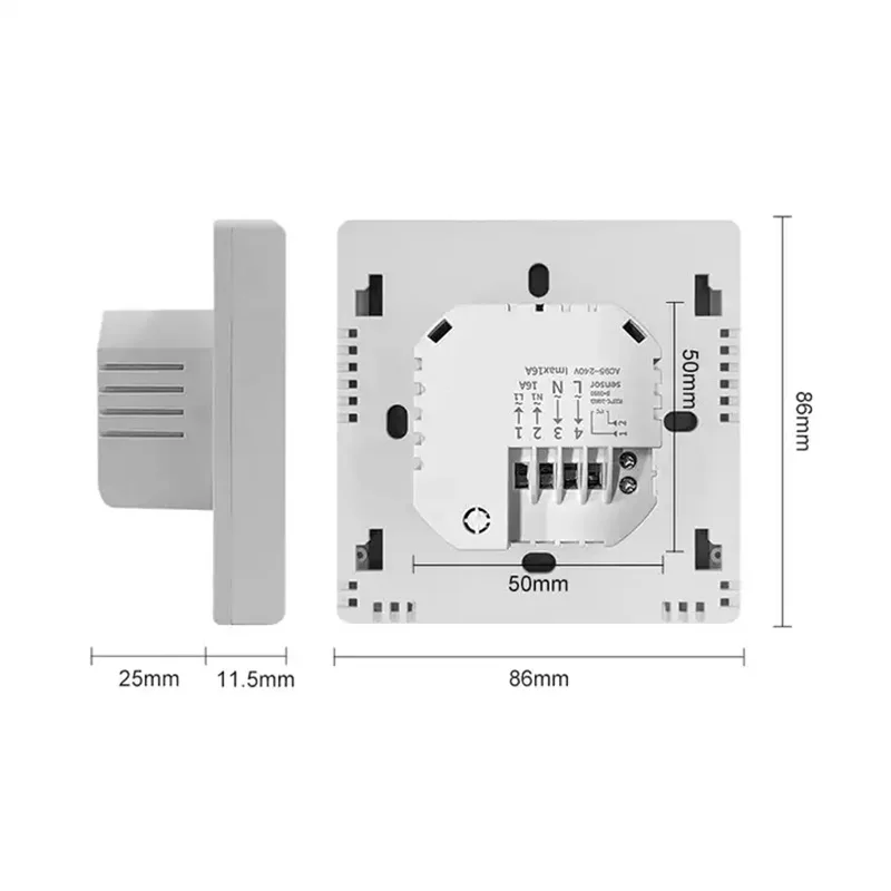 Фото Wi-Fi Zigbee 3,0 термостат для подогрева воды и пола, 16 А, 3 А №5