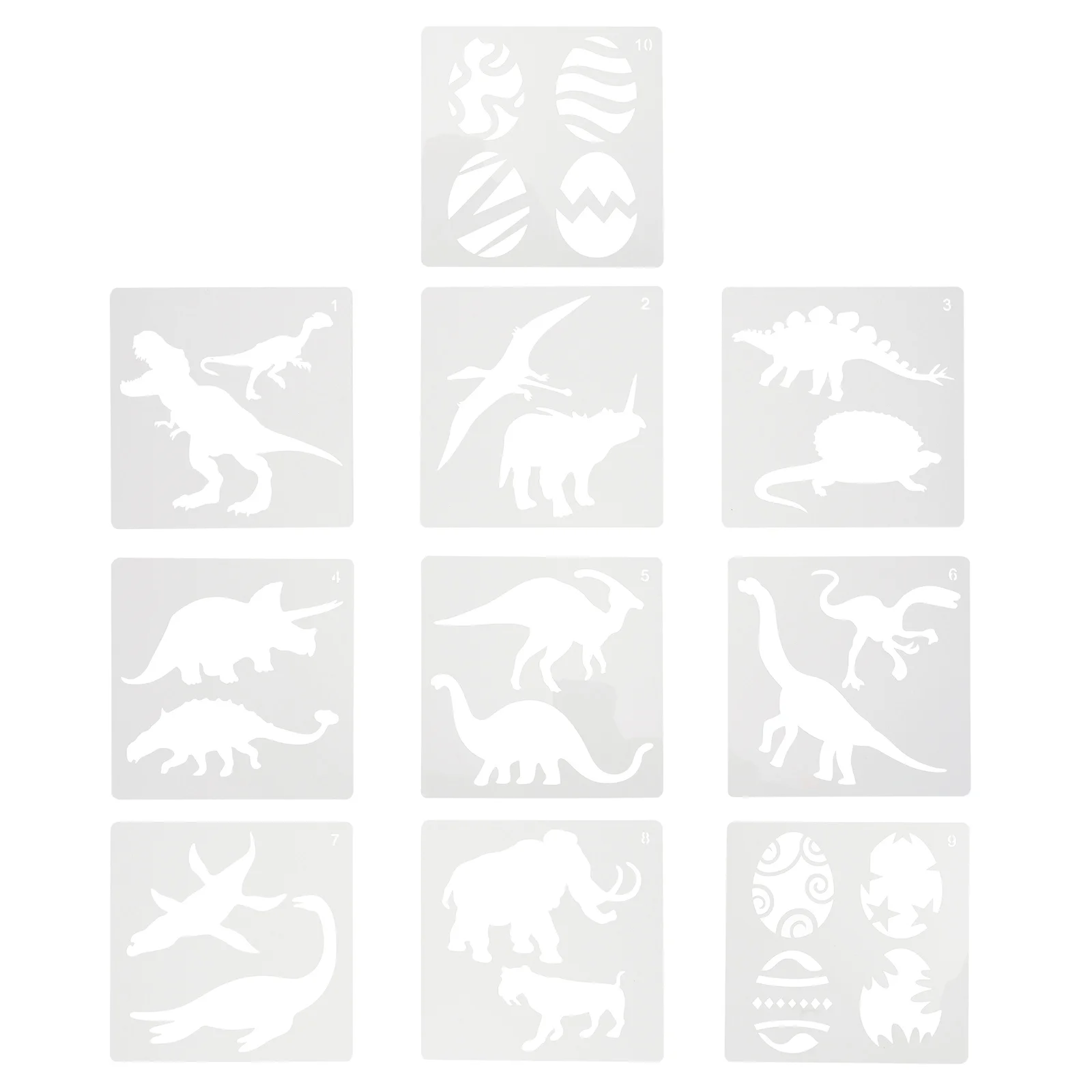 

10 PCS Dinosaur Template American Animals Paint Craft Stencil Ink Classroom Stencils Child