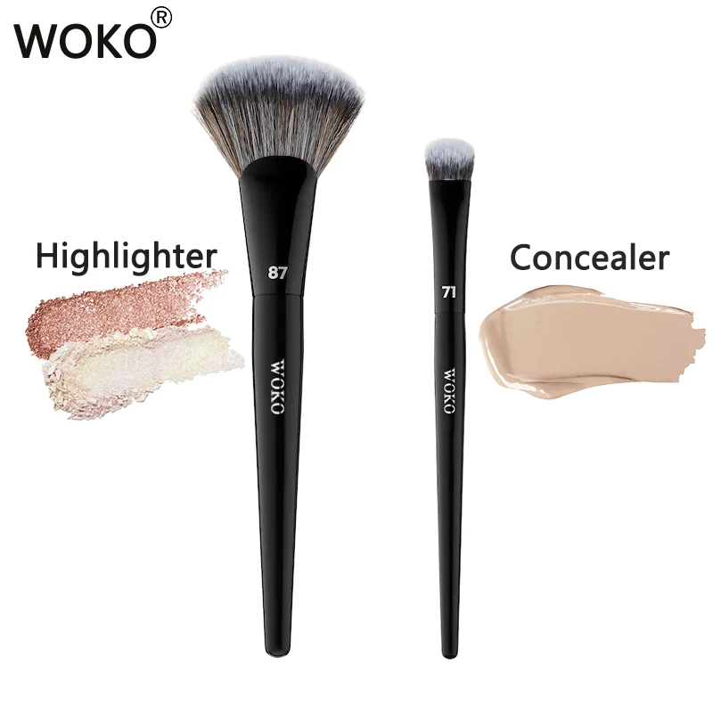 

PRO 87 Fan Highlighter Brush Face Powder Fan Brush PRO 71 Professional Synthetic Hair Shadow Cream Concealer Makeup Brush