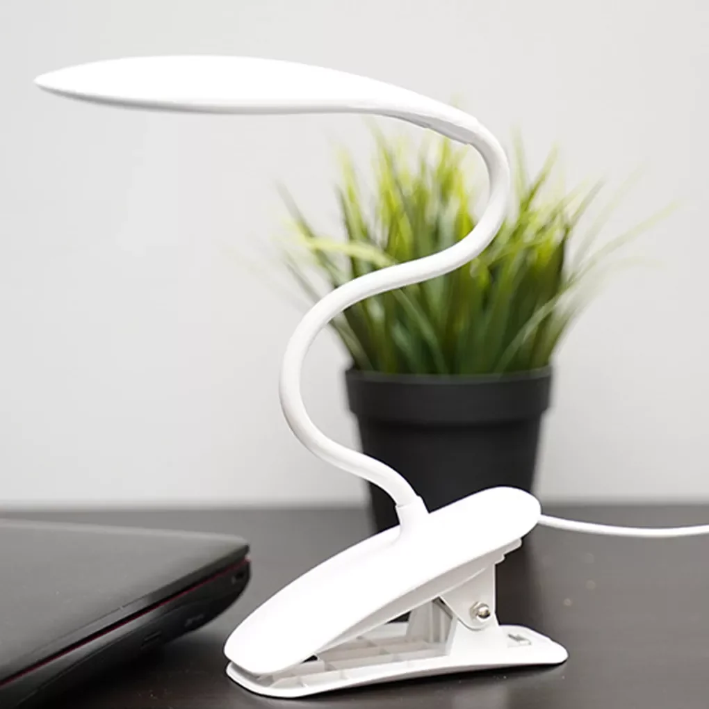 

Night Light LED 360° Flexible Clip Desktop Lamp 6000K 1.5W Non-slip Bedside Table Reading Light
