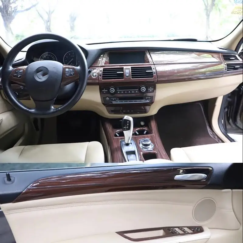 

Car Interior Modified Sequins Interior Mouldings Decorative Trim Wooden Color For B.M.W. X5 E70 2006 2007 2008 2009 2010 - 2013
