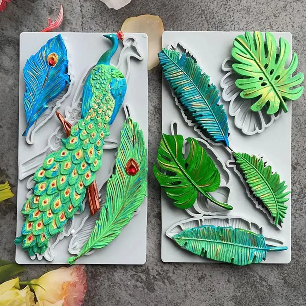 

3d Mold Monstera Deliciosa Leaf Feather Shape Silicone Mold Diy Clay Plaster Chocolate Mold Cake Baking Decoration Feather Clay