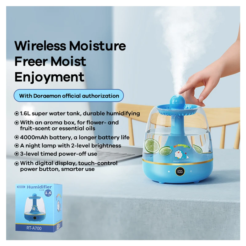 

Kawaii Doraemon Cute Shuilan ароматерапия мультяшный увлажнитель 1,6 л большой емкости большой распылитель увлажнитель