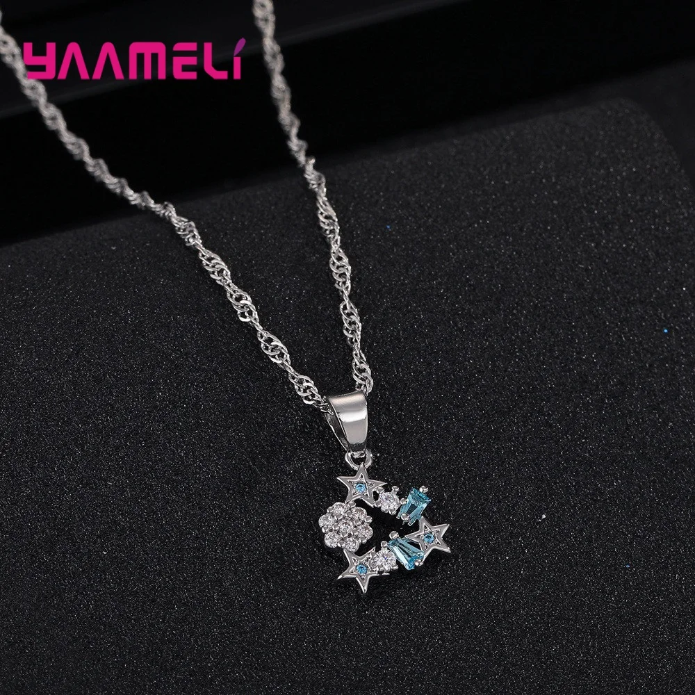 Женский комплект из колье и серёг серебра 925 пробы