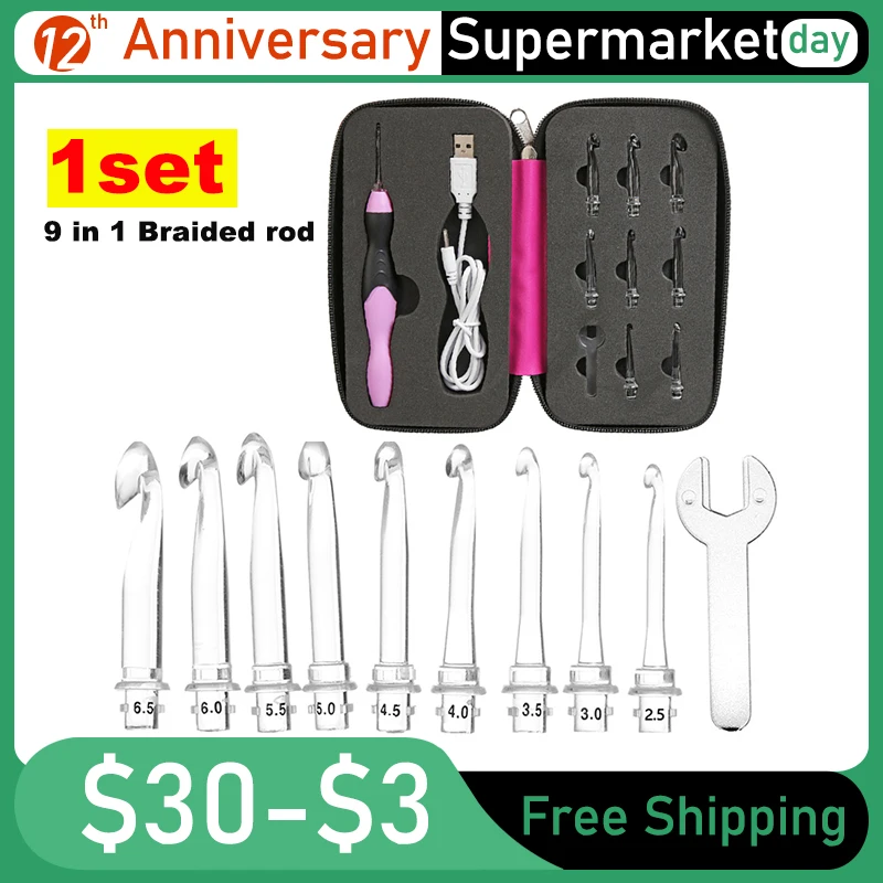 

Пластиковая USB светодиодсветодиодный подсветка, ручка для вязания, крючок для вязания, светящаяся Подвеска для вязания, инструмент для свет...