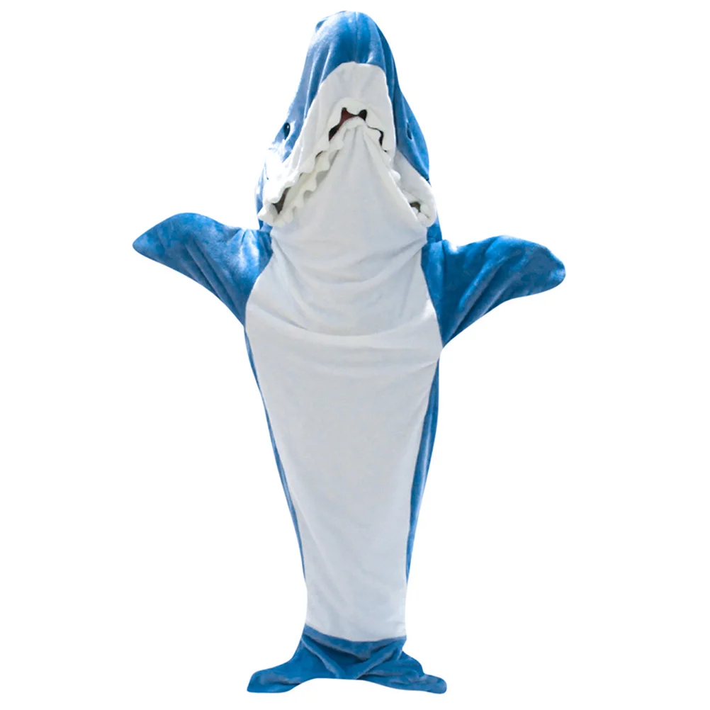 

Warm Blanket Pijamas De Mujer Soft Large Nightgown Crystal Velvet Shark Hoodie Adult Pajamas Tiburon