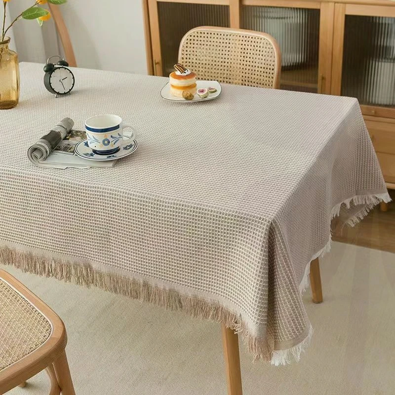

Thickened cotton linen art dining table square tablecloth