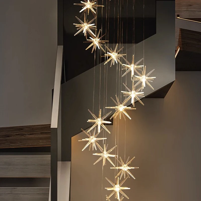 

Chandelier Led Art Pendant Lamp Lighting Room Decor Nordic home dining indoor stair hanging living lustre antigo lamps aesthetic