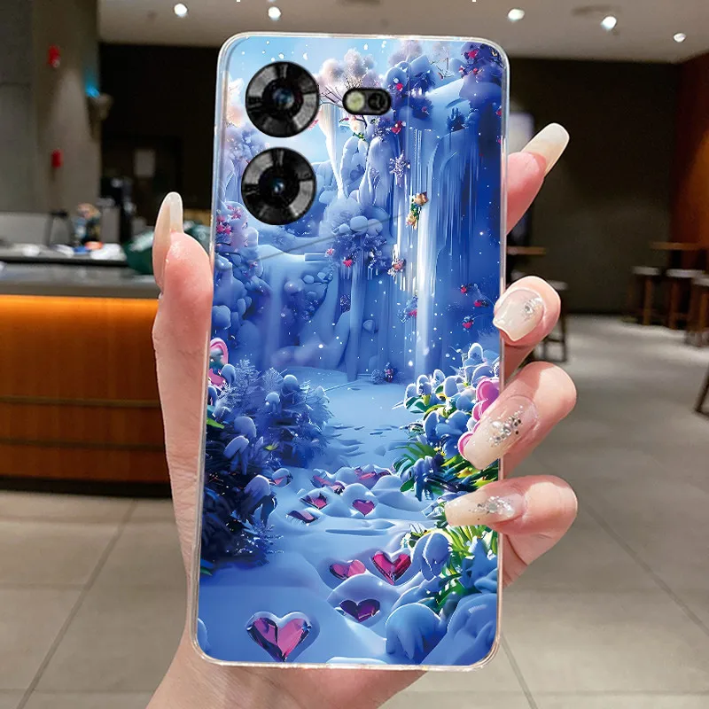 Фото Чехол для Tecno Pova 5 5Pro LH7n LH8n Aesthetic Cute Cat, мягкая задняя крышка для Techno Pova 5 Pro, прозрачный силиконовый чехол для телефона №2