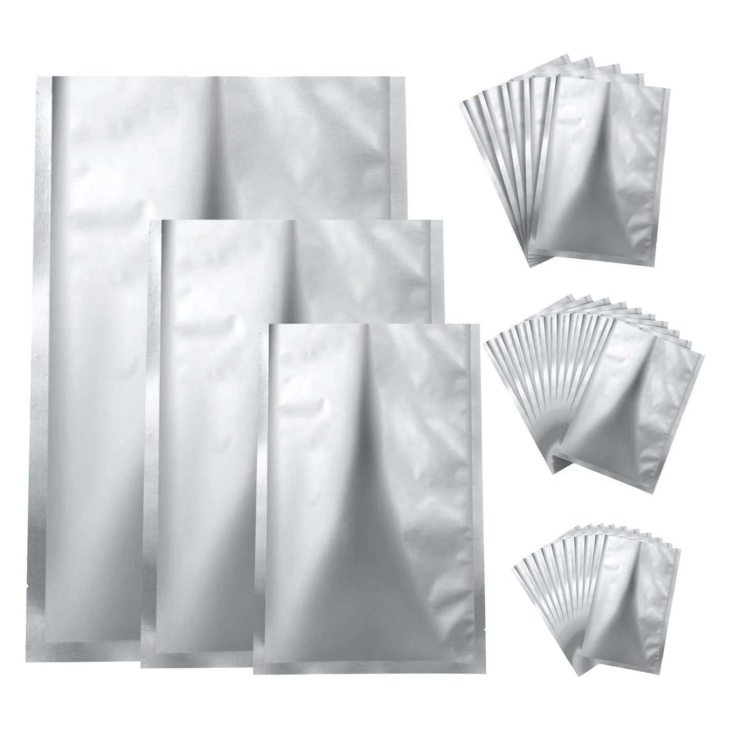 

25 Pieces 3 Sizes Mylar Aluminum Foil Bags Foil Flat Heat Sealing Bags Storage Bags Pouch for Food Coffee Tea Beans