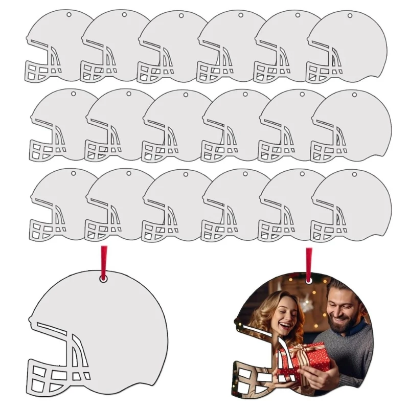 

Pack of 20 DIY Sublimation Helmets Blanks Customized Pendant Heat Transfer Ear Drops Unfinished Pendants Jewelry