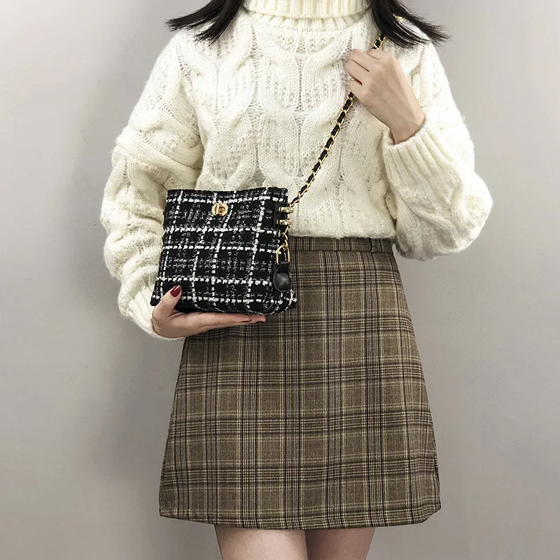 

2022 Trendy Cotton Cloth Girls Cross Body Bag Small Bucket Bag Women