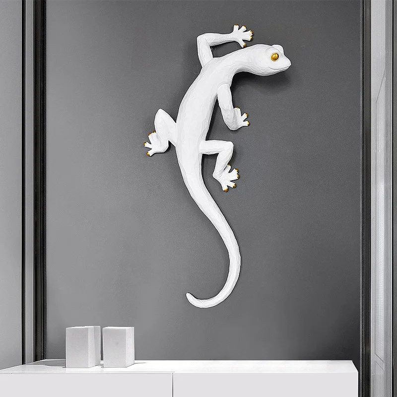 

Креативное животное gecko [MGT], подвеска из смолы, современное домашнее 3D стерео настенное украшение, фон для гостиной