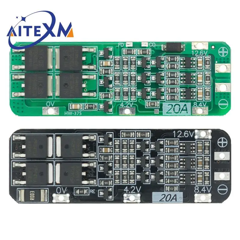 

3S 20A Li-ion Lithium Battery 18650 Charger PCB BMS Protection Board 12.6V Cell 59x20x3.4mm Module