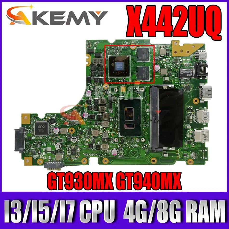 

Материнская плата для ноутбука X442UQ Материнская плата ASUS VivoBook X442UQR X442UF X442UNR X442URR R419U 4G/8G I3 I5 I7 GT930MX GT940MX