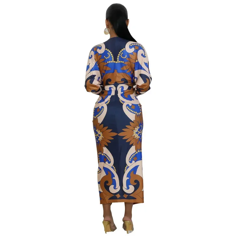 Европейское женское платье с длинными рукавами осенняя юбка повседневное новое