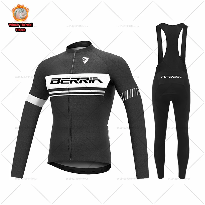 

Зимняя велосипедная трикотажная кофта BERRIA 2022, Мужская Флисовая велосипедная одежда с длинным рукавом, одежда для велоспорта, велосипедные термальные брюки, горный трико