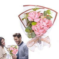 pink rose building blocks sets creative toys kits flower building toy set artificial flower anniversary gifts for women